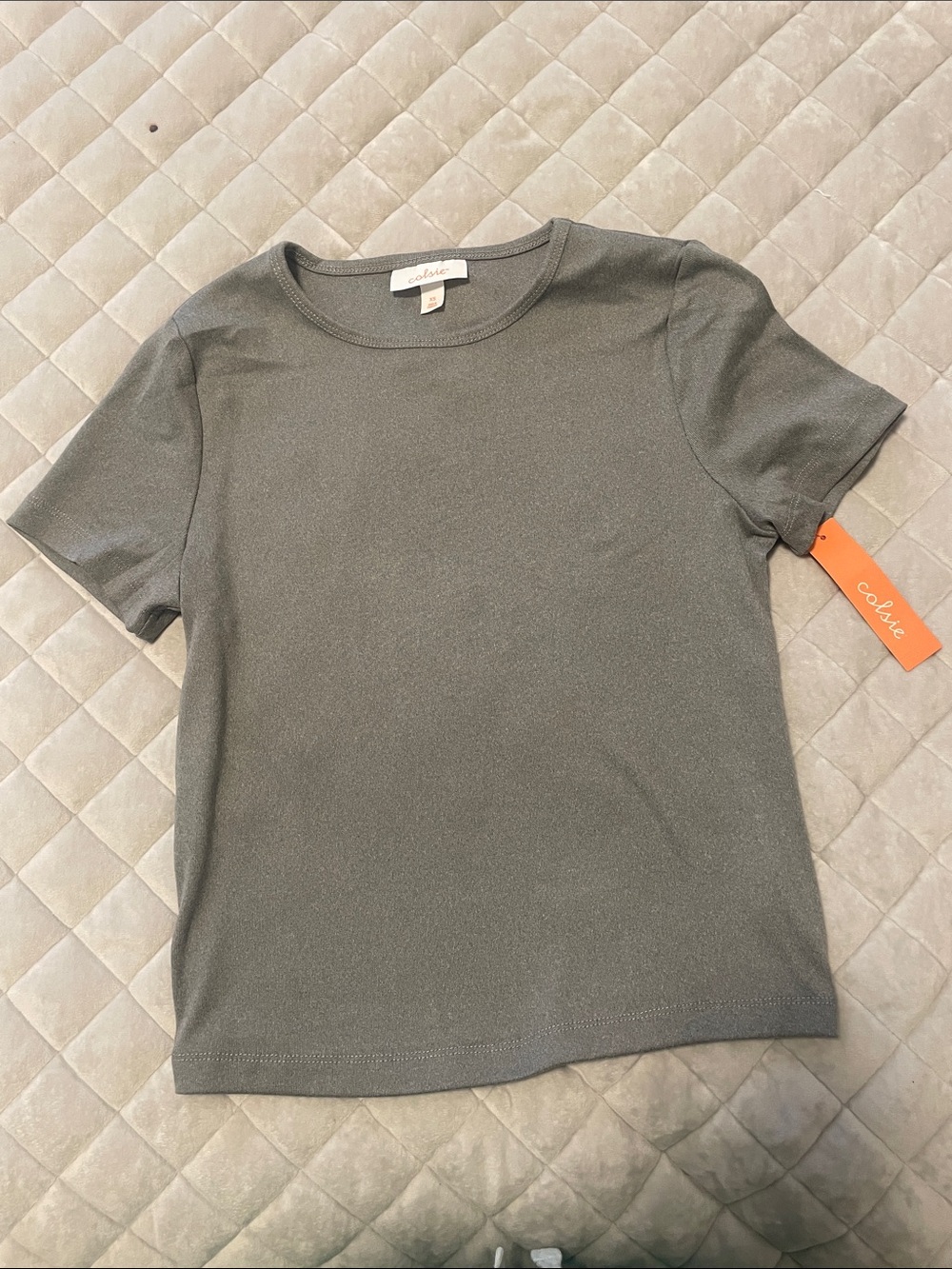 Colsie Olive Crewneck Short Sleeve Tee